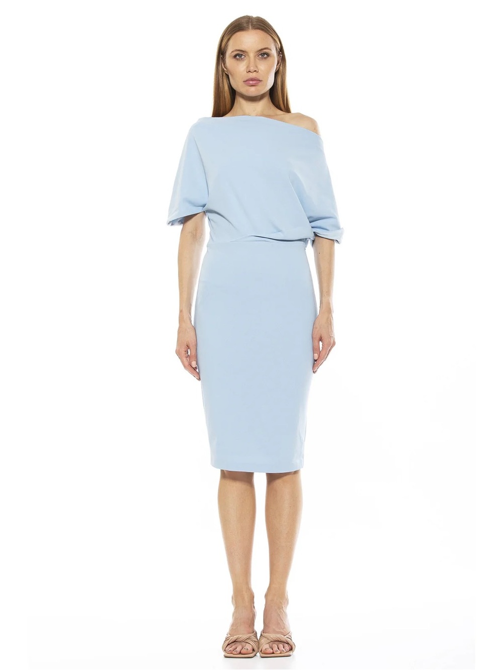 Alexia Admor Light Blue One-Shoulder Sheath Dress